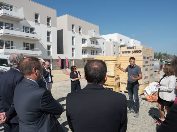 Nadia BOUYER, Directrice Générale du groupe Action Logement, en visite à Sainte-Luce-sur-Loire sur le chantier des Résidences « Villa Temp’O » et « Temp’O